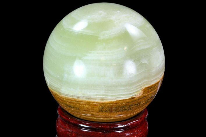 Polished, Green (Jade) Onyx Sphere - Afghanistan #108572